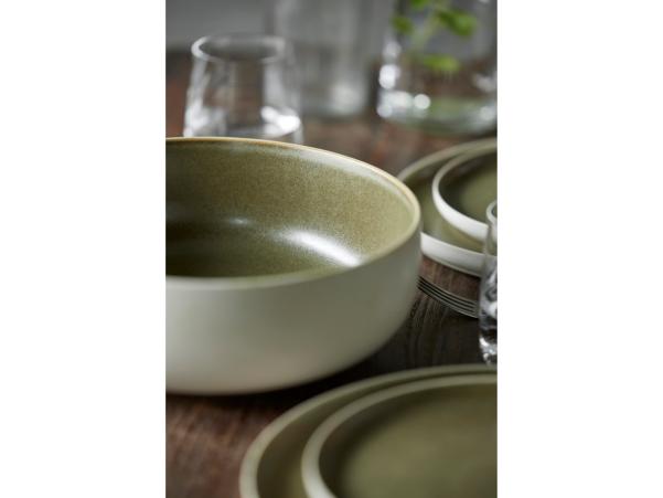 Bitz Studio Round North Salad Bowl Dia 25 Cm Matte White/Matte Moss