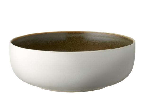 bitz Studio Round North Salad bowl Dia 25 cm Matte white/Matte moss