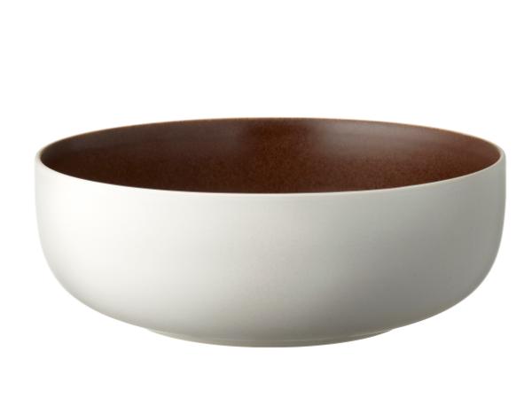 bitz Studio Round North Salad bowl Dia 25 cm Matte white/Matte bark