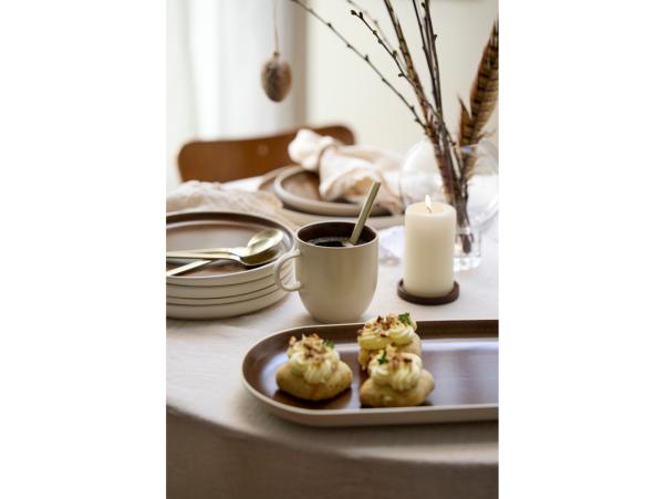 Bitz Studio Round North Serving Dish 38 X 19 Cm Matte White/Matte Bark