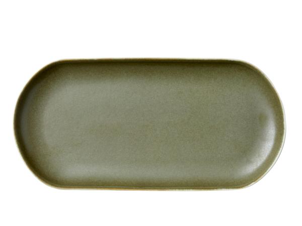 bitz Studio Round North Serving dish 38 x 19 cm Matte white/Matte moss