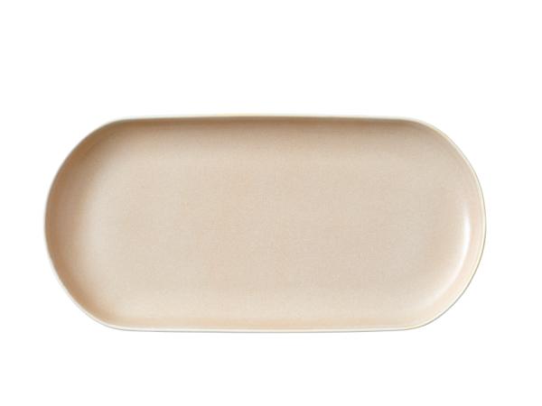 bitz Studio Round North Serving dish 38 x 19 cm Matte white/Matte sand