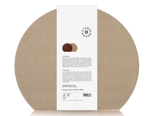Bitz Studio Round Placemats 4 Pcs. 43 X 36 Cm Bark/Sand