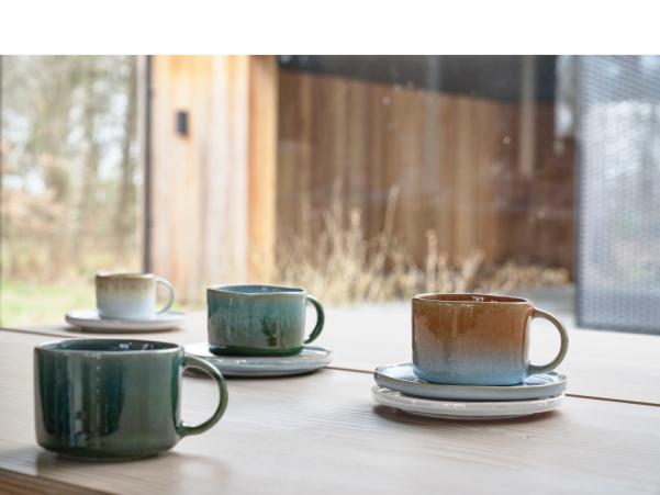Bitz Villa Collection Allure Espresso Cup Dia 6.5 X 5.1 Cm 0.08 Liter 2 Pcs Green/Blue