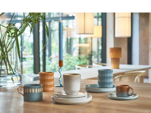 Bitz Villa Collection Allure Espresso Cup Dia 6.5 X 5.1 Cm 0.08 Liter 2 Pcs Blue/Amber