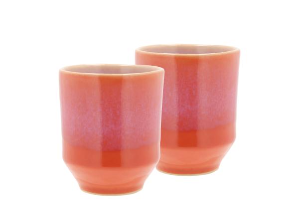 bitz Villa Collection Allure Mug Dia 7.5 x 9 cm 0.18 liter 2 pcs Purple/Orange
