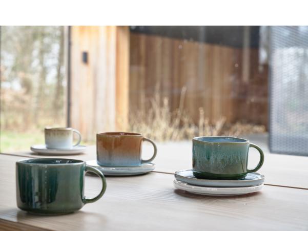 Bitz Villa Collection Allure Mug W. Handle Dia 8.5 X 6 Cm 0.16 Liter 2 Pcs Cream/Sand