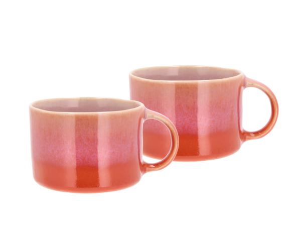 bitz Villa Collection Allure Mug w. handle Dia 8 5 x 6 cm 0.16 liter 2 pcs Purple/Orange