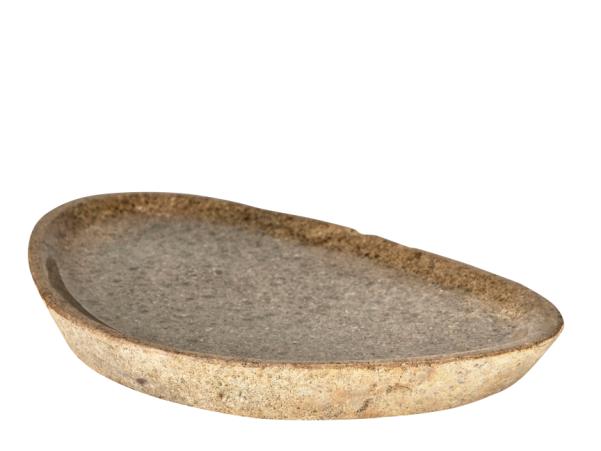 Bitz Villa Collection Bark Dish Dia. 40 X 6 Cm Nature River Stone