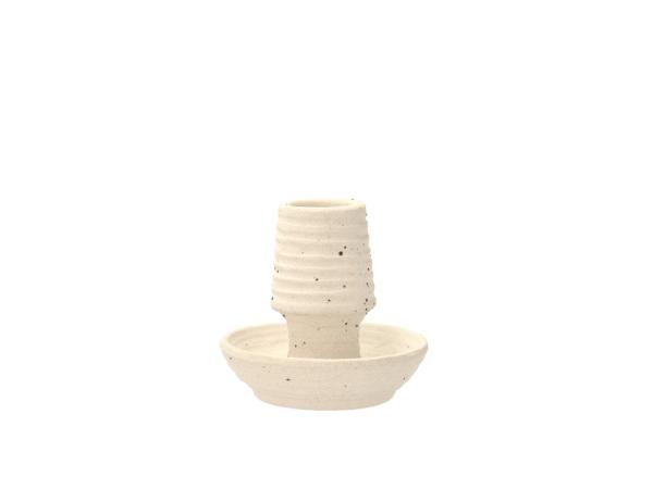 bitz Villa Collection Elv Candlestick Dia 8.5 x 8 cm Offwhite