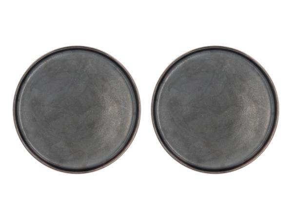 Bitz Villa Collection Fjord Dinner Plate Dia 26.5 X 1.9 Cm 2 Pcs Black Metallic