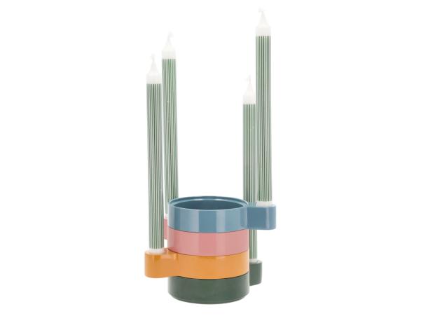 Bitz Villa Collection Halo Candlestick 16 X 12 X 3.6 Cm Amber