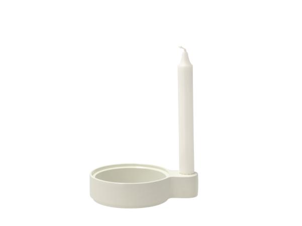 Bitz Villa Collection Halo Candlestick 16 X 12 X 3.6 Cm Offwhite