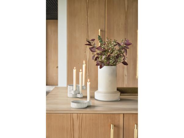 Bitz Villa Collection Halo Candlestick 16 X 12 X 3.6 Cm Offwhite