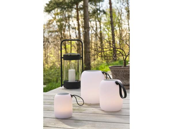 Bitz Villa Collection Hav LED Lamp W. Solar Dia 12.5 X 15.5 Cm White/Black