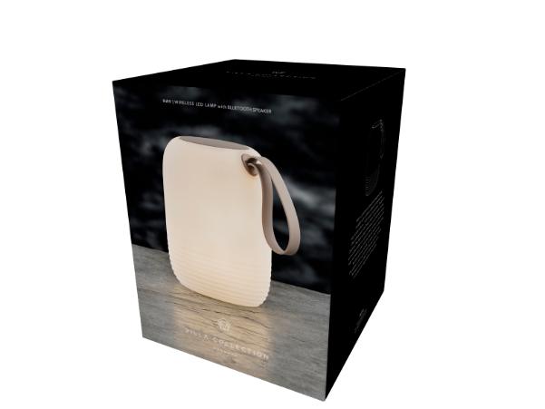 Bitz Villa Collection Hav LED Lamp W. Speaker Dia 17.5 X 23 Cm White