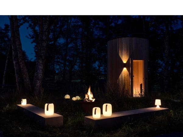 Bitz Villa Collection Hav Lounge Lamp Dia 12.5 X 15.5 Cm White/Sand