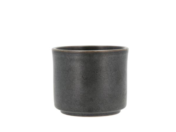 bitz Villa Collection Leer Flowerpot Dia 13 x 11 cm Black metallic