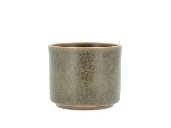 bitz Villa Collection Leer Flowerpot Dia 13 x 11 cm Green