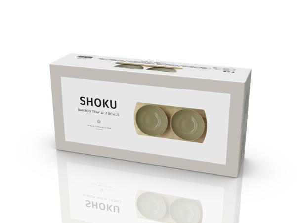Bitz Villa Collection Shoku Bamboo Tray With 2 Bowls 28 5 X 13 Cm Pure Green