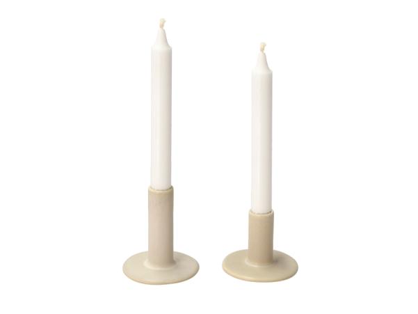 Bitz Villa Collection Shoku Candlestick 2 Pcs Soft Beige