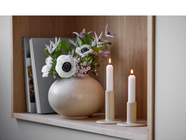 Bitz Villa Collection Shoku Candlestick 2 Pcs Soft Beige