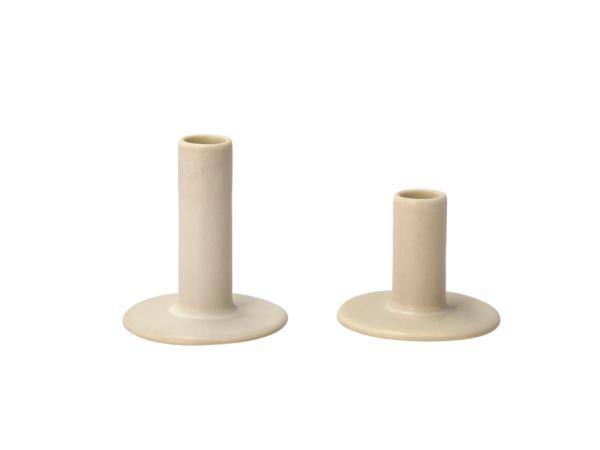 bitz Villa Collection Shoku Candlestick 2 pcs Soft Beige