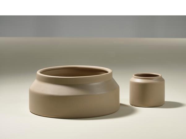 Bitz Villa Collection Strat Flowerpot Dia. 12.3 X 10 Cm Sand