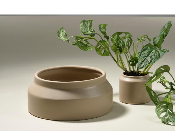 Bitz Villa Collection Strat Flowerpot Dia. 12.3 X 10 Cm Sand