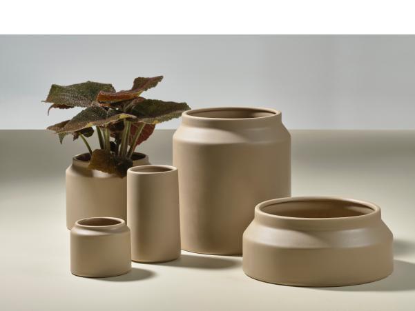 Bitz Villa Collection Strat Flowerpot Dia. 12.3 X 10 Cm Sand