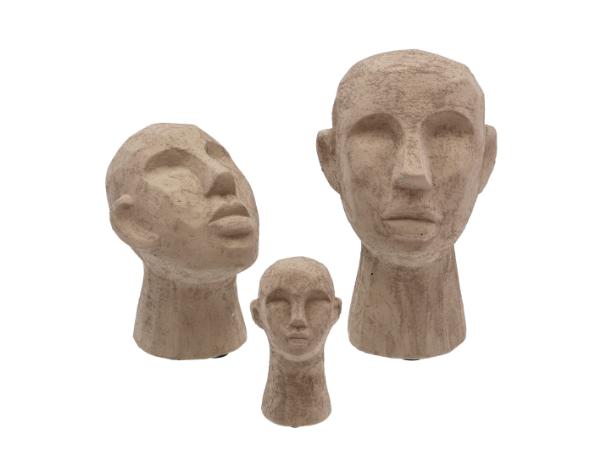 Bitz Villa Collection Talvik Figure Head 16 X 18 X 23 Cm Greybrown