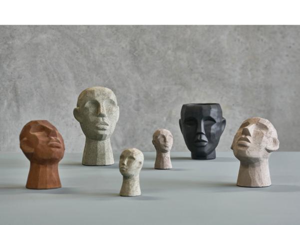 Bitz Villa Collection Talvik Figure Head 16 X 18 X 23 Cm Greybrown