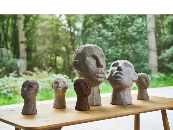 Bitz Villa Collection Talvik Figure Head 8.5 X 8.5 X 15 Cm Greybrown