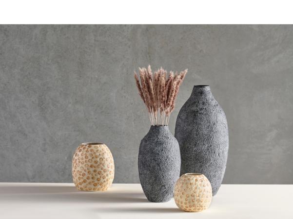 Bitz Villa Collection Tana Decoration Vase Dia 23.5 X 28.5 Cm Cream/Nougat