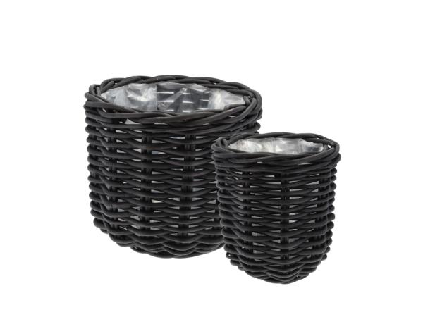 bitz Villa Collection Vilda Plant basket 2 pcs. Black