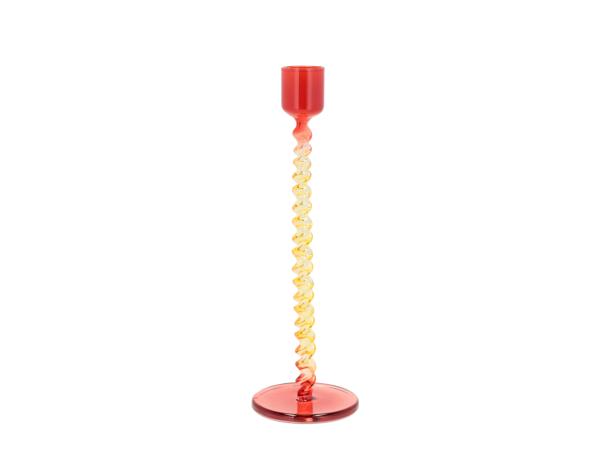bitz Villa Collection Vivid Glass candlestick Dia 7.4 x 20.3 cm Yellow/Red