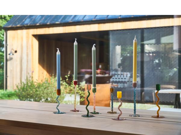Bitz Villa Collection Vivid Glass Candlestick Dia 8.5 X 15.3 Cm Rose/Yellow