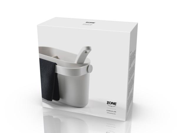Bitz Zone Circular Dishwashing Set 22 X 12 5 X 14 8 Cm Warm Grey