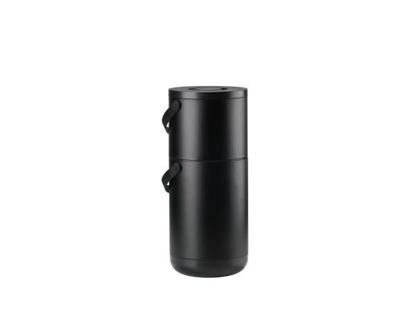 bitz Zone Circular Waste bin Dia 31 5 x 65 5 cm 22+12 liter Black