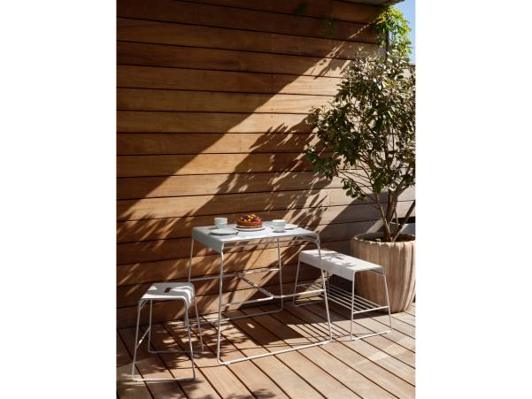 Bitz Zone Denmark A-Bench Outdoor Bench With Shelf 78.5 X 34 X 45 Cm Soft Grey