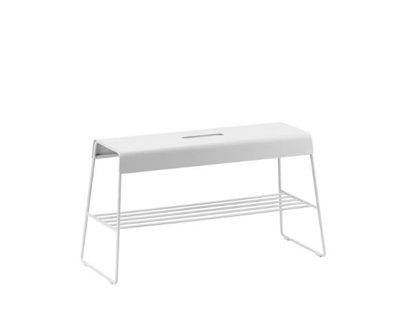 bitz Zone Denmark A-Bench Outdoor Bench with shelf 78.5 x 34 x 45 cm Soft Grey