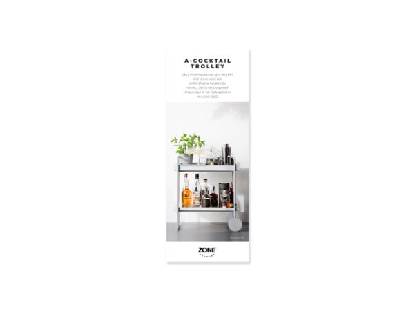 Bitz Zone Denmark A-Cocktail Trolley Product Sign Retail EN 8 5 X 22 Cm