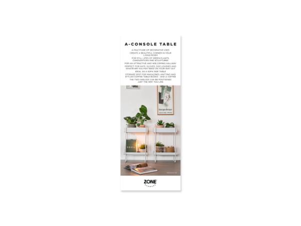Bitz Zone Denmark A-Console Table Product Sign Retail EN 8 5 X 22 Cm