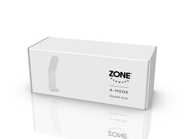 Bitz Zone Denmark A-Double Hook Double Hook 3.5 X 2.5 X 11 Cm White