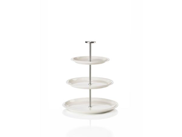 Bitz Zone Denmark Eau Serving Stand 3-tier Dia 24 X 31 Cm Offwhite