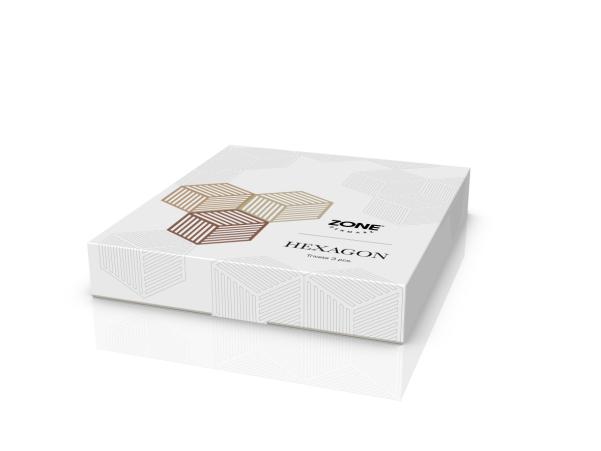 Bitz Zone Denmark Hexagon Trivet 16 X 14 X 0.9 Cm 3 Pcs Khaki/Warm Sand/Almond
