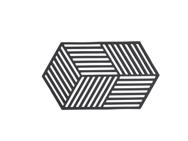 bitz Zone Denmark Hexagon Trivet 24 x 14 x 0.9 cm Black