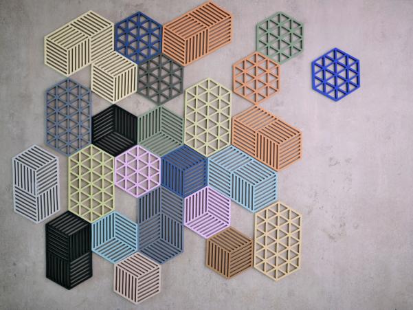 Bitz Zone Denmark Hexagon Trivet 24 X 14 X 0.9 Cm Fog Blue