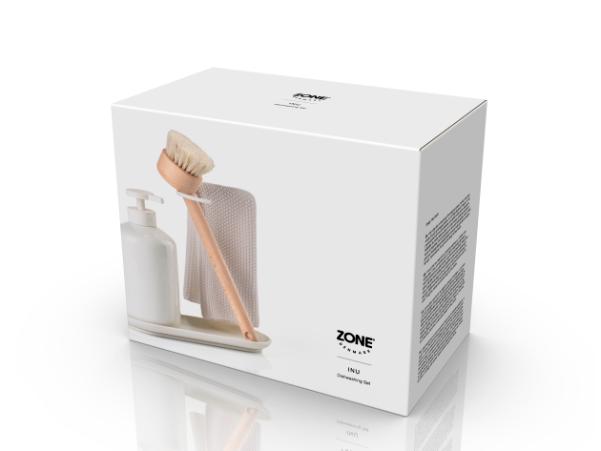 Bitz Zone Denmark Inu Dishwashing Set 20.2 X 8.8 X 21 Cm Offwhite