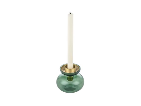 Bitz Zone Denmark Inu Vase/Candleholder Dia 11 X 10 Cm Moss Green/Brass